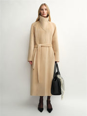THE ARTM Women's Alpaca Wool Blend Coat - A - Line Lapel Long Coat "Architectural Grace" - variant_title