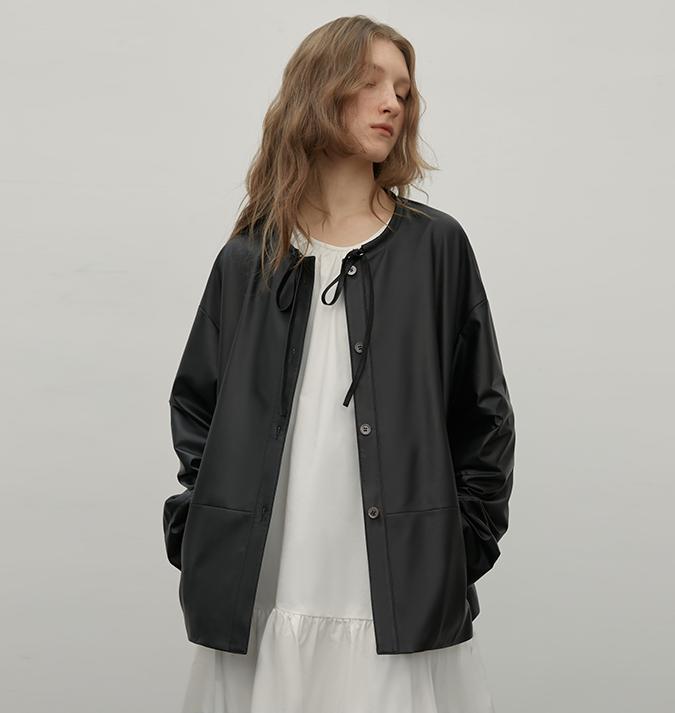 Ultra - Thin Light - Coated Sheep Leather Jacket for Women"Contrary Galaxy" - variant_title