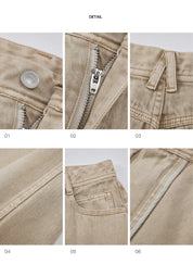 "Meteorite Fragments" Street Sense American Vintage Washed Straight Leg Jeans