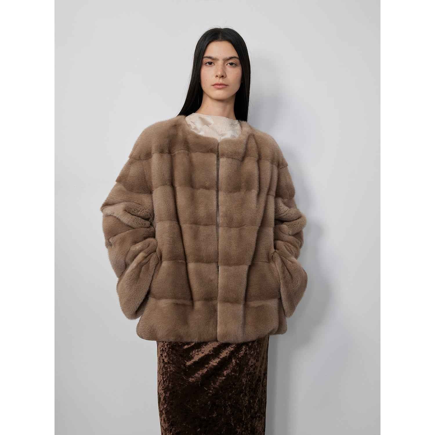 Vintage Clock Velvet Mink Fur Coat Winter - variant_title